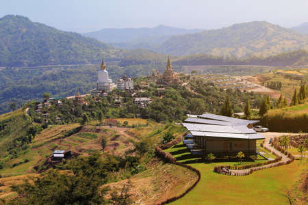 (Wat Phra That Pha Son Kaew) Buddhist Temple at Khao Kho District ,Phetchabun Province in Thailand among beautiful natural. This is a beautiful location and very popular for photographers and touristsの写真素材