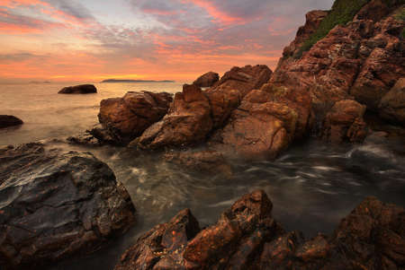 Beautiful scenery during sunset of koh lan at Chon Buri province in Thailand .This is very popular...