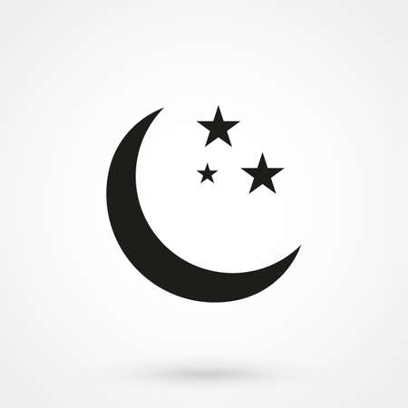 starry moon icon vectorのイラスト素材