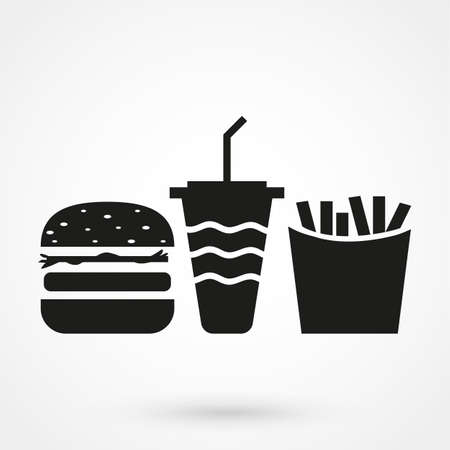Fast food iconのイラスト素材