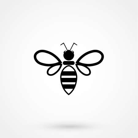 Bee icon isolated on white backgroundのイラスト素材