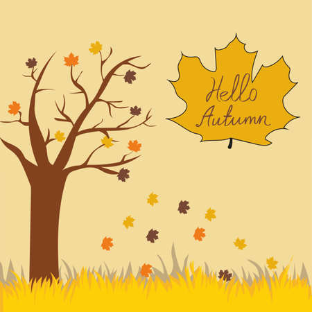 hello autumn illustrationのイラスト素材