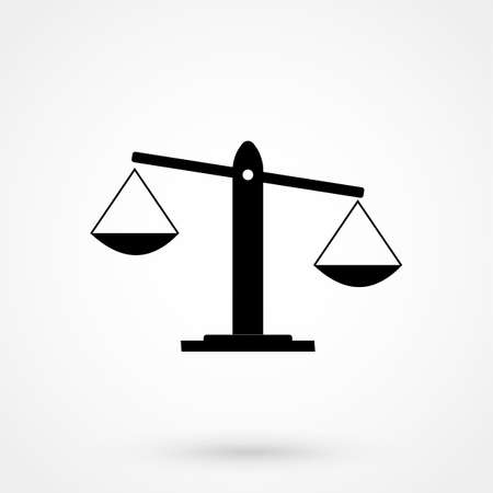 Black Justice scale icon on white backgroundのイラスト素材
