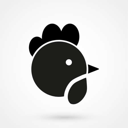 chicken icon simple design on a white background. Vector logo illustrationのイラスト素材