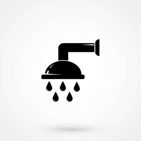 Shower icon on white backdrop illustration.のイラスト素材