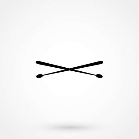 Drumsticks or drum sticks flat icon for music apps and websitesのイラスト素材