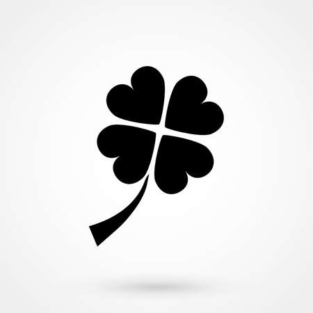 Leaf clover sign icon. Saint patrick symbol. Ecology concept. Flat design style.のイラスト素材