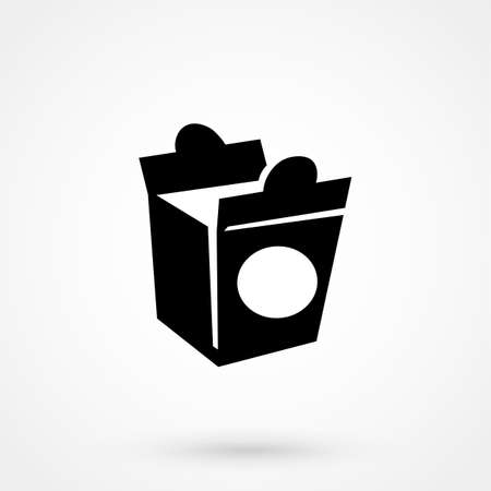 noodle box fast food menu restaurant lunch icon. Flat and isolated design. Vector illustrationのイラスト素材