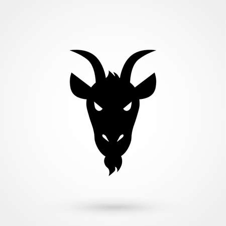 Front view goat head logo template for meat and dairy productsのイラスト素材