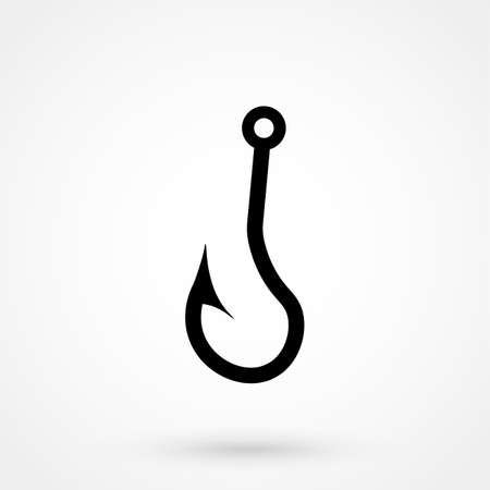 Barbed fish hook illustration on white backgroundのイラスト素材