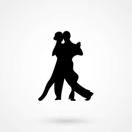 Dancing silhouettes, hand drawn illustration. label template.のイラスト素材