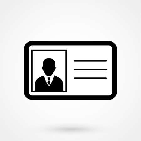 ID Card Icon - User With Identity Profile Vector illustrationのイラスト素材