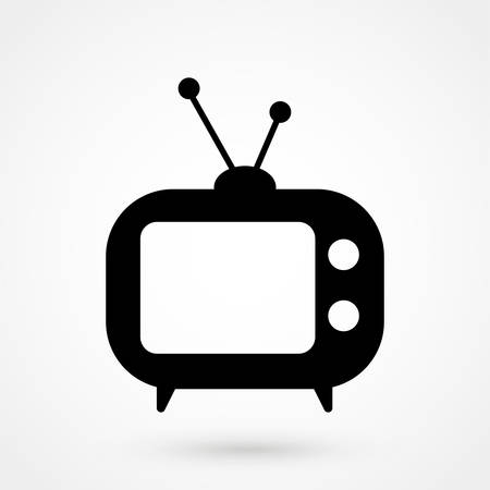 Tv Icon in trendy flat style isolated on grey background. Television symbolのイラスト素材