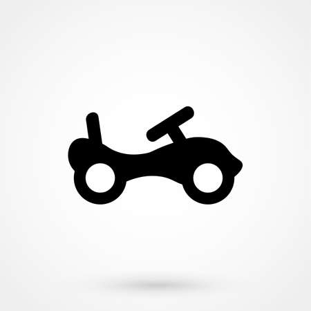 Toy car walker icon , Vector flat long shadow design. Children's toys concept.のイラスト素材