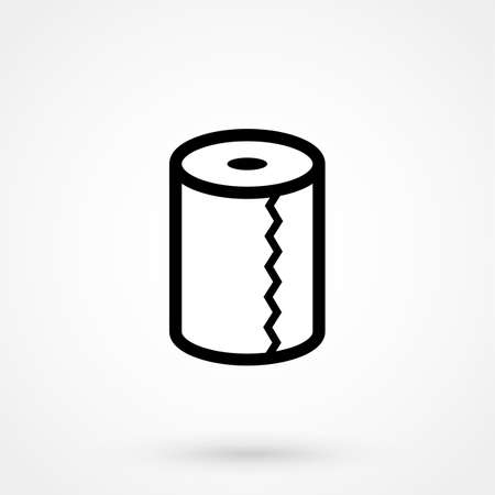 toilet paper icon, Vector illustration styleのイラスト素材
