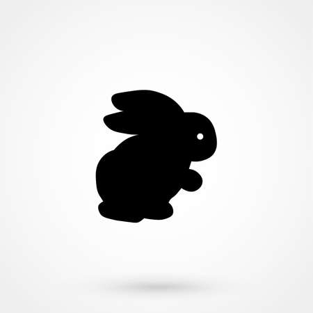 rabbit icon, vector rabbit silhouette, isolated bunnyのイラスト素材