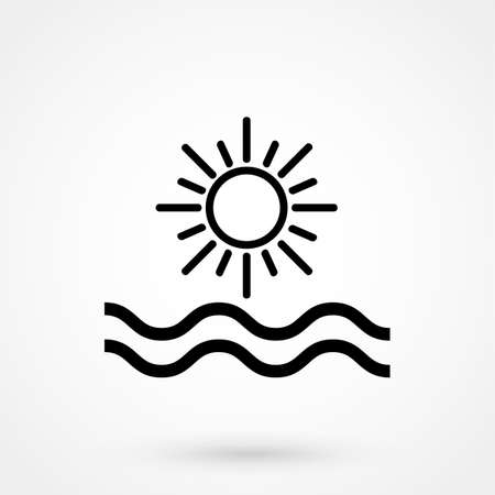 Sun isolated minimal single flat linear icon for application and info-graphic.のイラスト素材