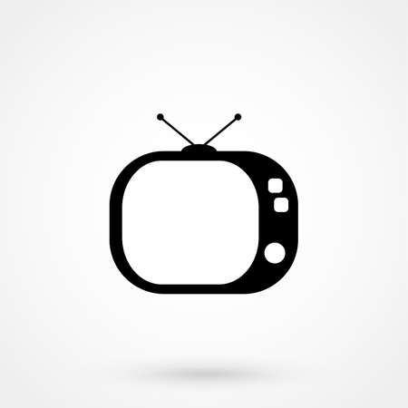 Tv Icon in trendy flat style isolated on grey background.のイラスト素材