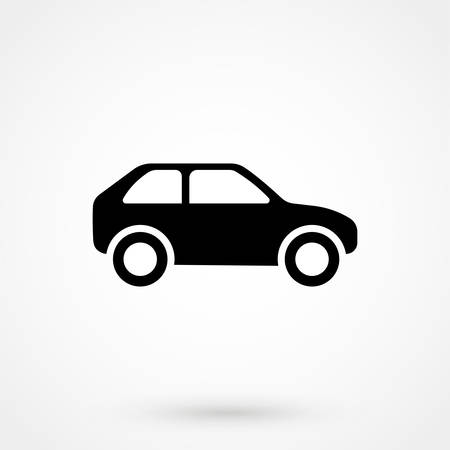 Car icon Vector Illustration. Side view of car, automobile, motor vehicleのイラスト素材