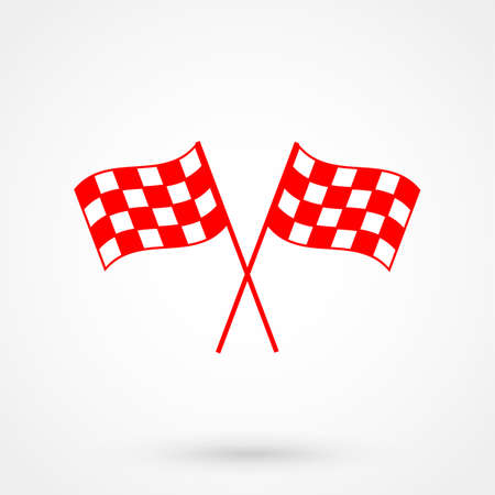 Racing flag. Red flat icon. Vector illustration symbolのイラスト素材
