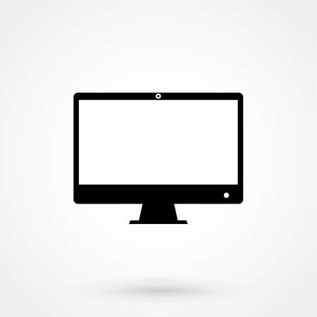 Computer monitor icon. Flat PC symbol. Vector illustration, EPS10.のイラスト素材