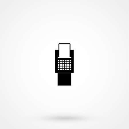 POS Credit Card Terminal Flat Icon On White Backgroundのイラスト素材