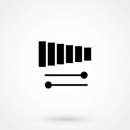 Xylophone and sticks icon. Simple illustration of xylophone and sticks vector icon for webのイラスト素材