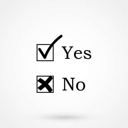 Check mark and cross icons vector designのイラスト素材