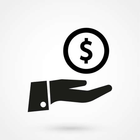 Pictograph of money in hand.のイラスト素材