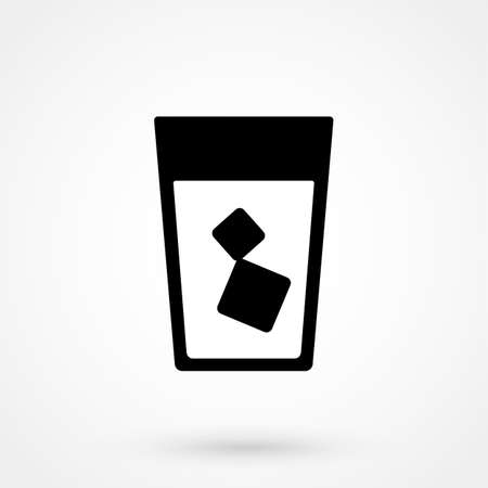 Ice cubes in a glass flat icon.のイラスト素材