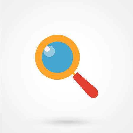 Magnifying glass icon, flat design with long shadow, vector eps10 illustrationのイラスト素材