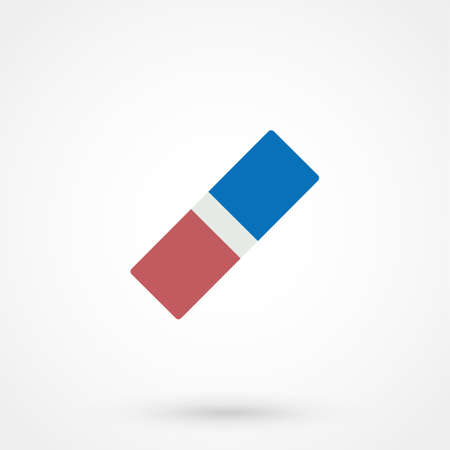 Isolated Eraser Flat Icon. Rubber Vector Element. Delete Design Concept.のイラスト素材
