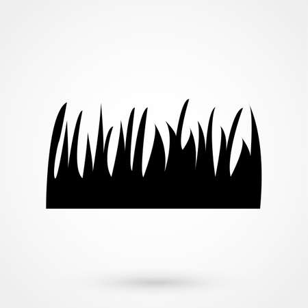 Black lawn grass icon vector on white background, isolatedのイラスト素材