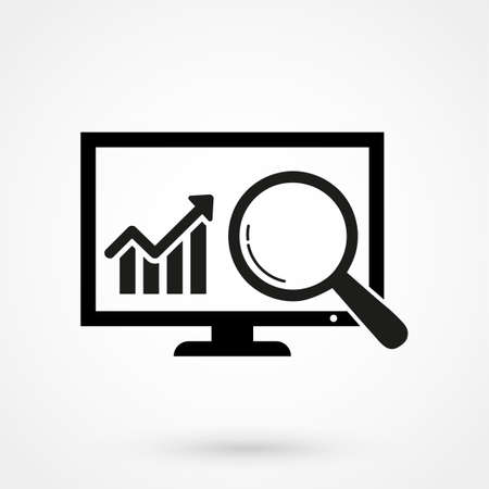 Vector Web Analytics Line Icon. Isolated on White Backgroundのイラスト素材