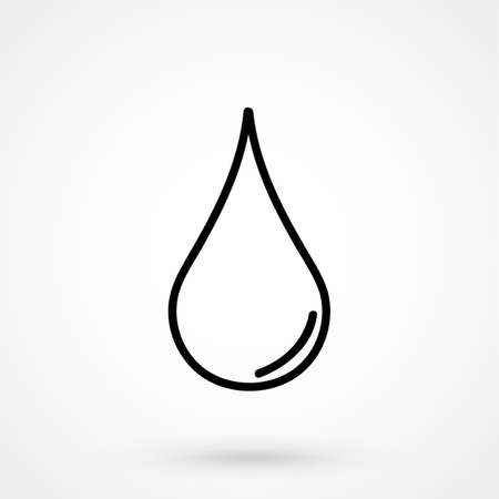 Water drop line icon, outline vector sign, linear style pictogram isolated on white.のイラスト素材