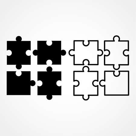 Puzzle icon isolated on background. Modern flat, business, marketing, internet concept. Trendy Simple vector symbol for web site design or button to mobile app. Logo illustrationのイラスト素材