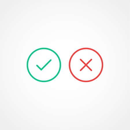 Thin line check mark iconsのイラスト素材