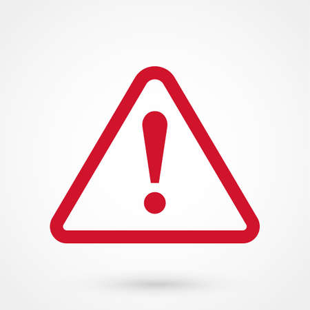 Danger sign in a flat design on a white backgroundのイラスト素材
