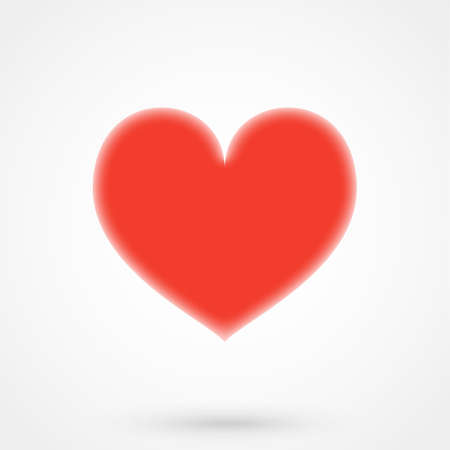 Icon red heart in a flat style on gray backgroundのイラスト素材