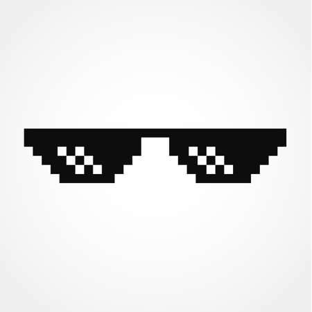 Pixel Art Glasses of Thug Life Memeのイラスト素材