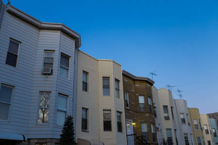 Residential Neighborhood in Brooklyn on a sunny day. Photographed in April 2015.の写真素材