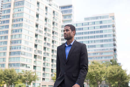 Good looking African American business man in suits, photographed in September 2017の写真素材