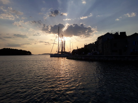 In Croatia region of Dalmatia there is small fishermans place called Tribunj...の写真素材