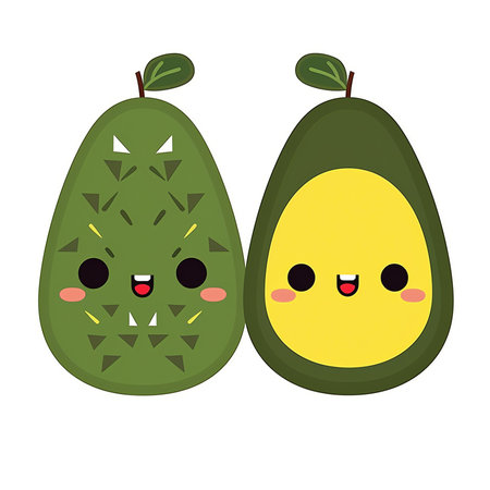 avocado kawaii cartoon vector illustration graphic design vector illustration graphic designの素材