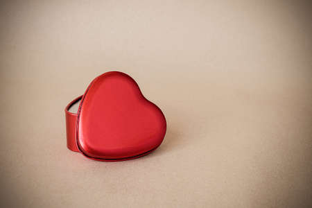 red heart shape box with valentines day conceptの写真素材