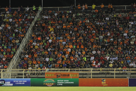 JOHOR BAHRU - JANUARY 14 ; Full attendance during a Malaysian Super League match between Johor FC and Negeri Sembilan at JCorp Stadium in Pasir Gudang on January 14th 2012  のeditorial素材