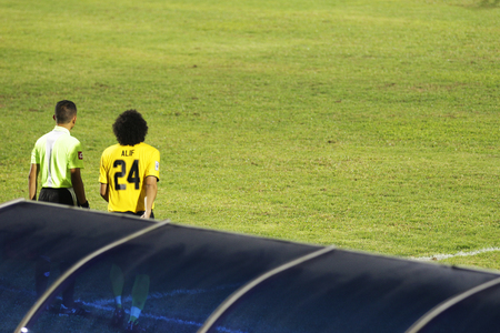 JOHOR BAHRU - JANUARY 14 ; Subsituition for Negeri Sembilan during a Malaysian Super League match between Johor FC and Negeri Sembilan at JCorp Stadium in Pasir Gudang on January 14th 2012  のeditorial素材
