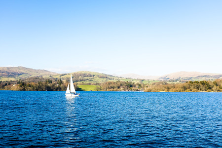 Floating Boat and Skyの写真素材