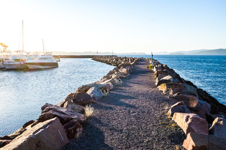 Sunset at pier Down Underの写真素材