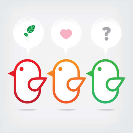 Birds thinkingのイラスト素材